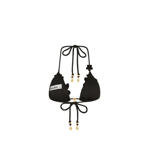Applique Crochet Halter Top - Midnight Shell