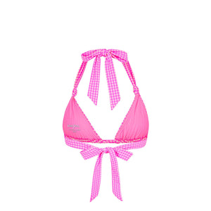 Soft Knot Halter Bikini Top - Pink Diva