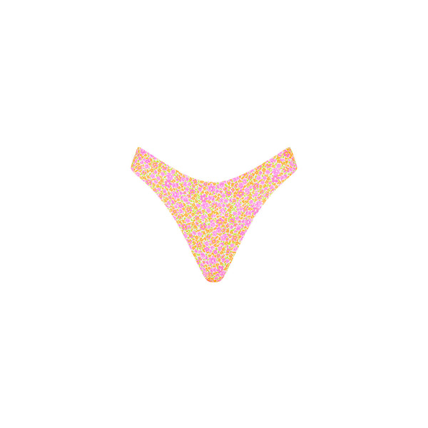 Brazilian Thong Bikini Bottom - Champagne Blossom