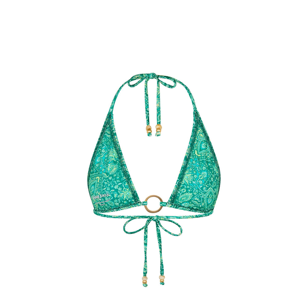 Ring Halter Bikini Top - Emerald Aura