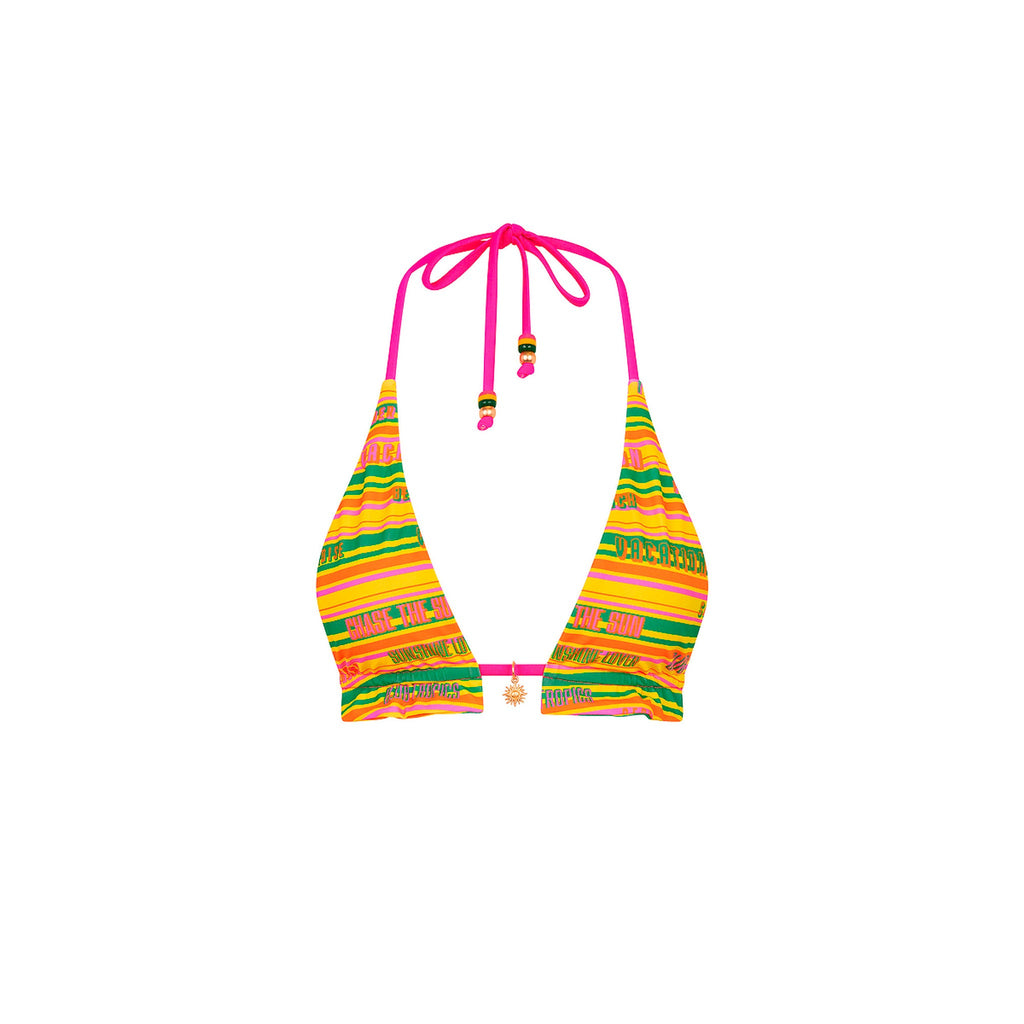 Frill Halter Bralette Bikini Top - Sunshine Lover
