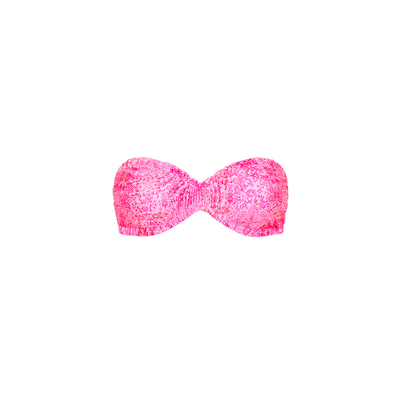 Ruched Bandeau Bikini Top - Rose Quartz