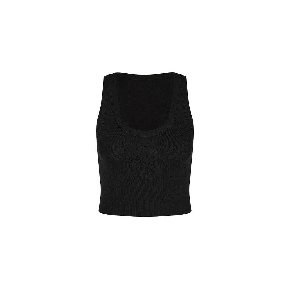 Embossed Knit Tank - Twilight Black