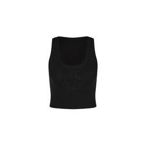 Embossed Knit Tank - Twilight Black