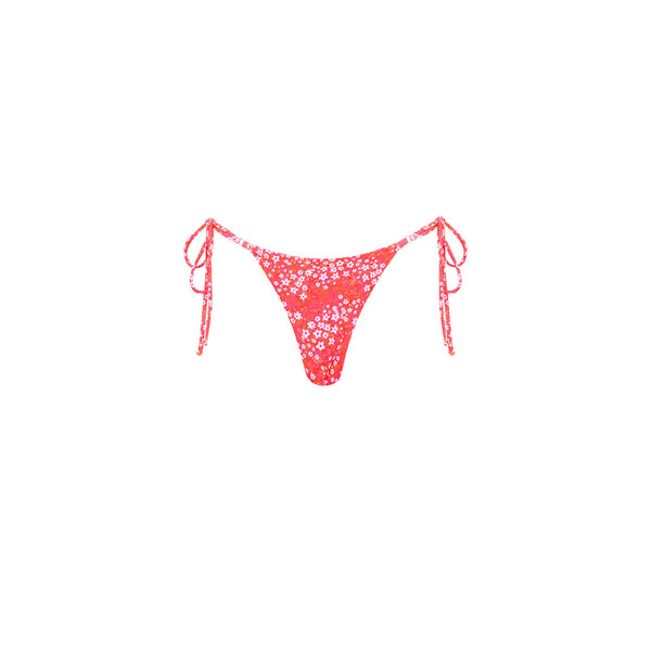 Thong Tie Side Bikini Bottom - Coral Crush