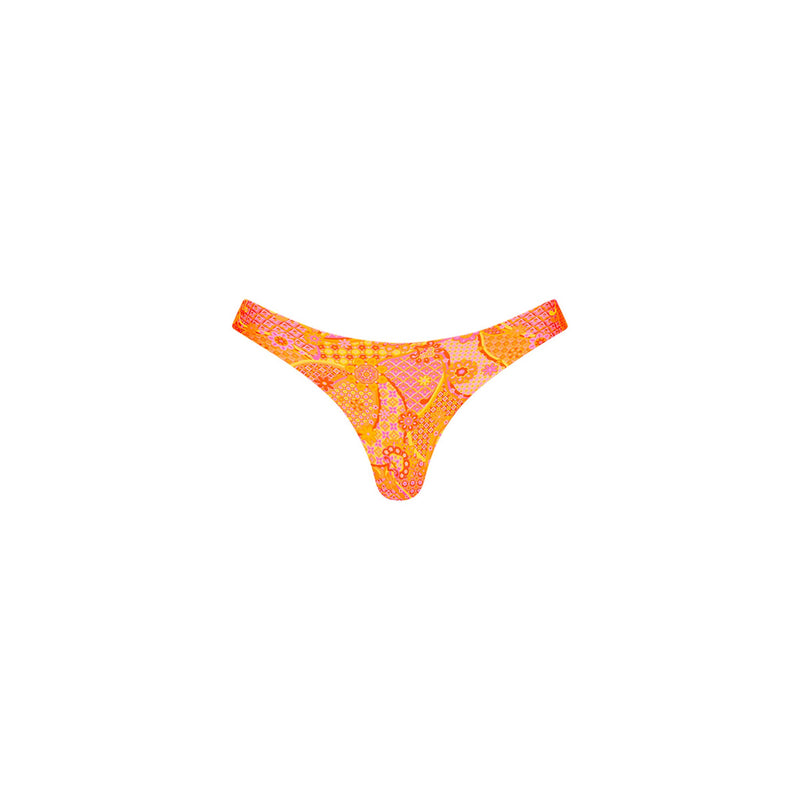 Minimal Full Coverage Bikini Bottom - Citrus Sunrise