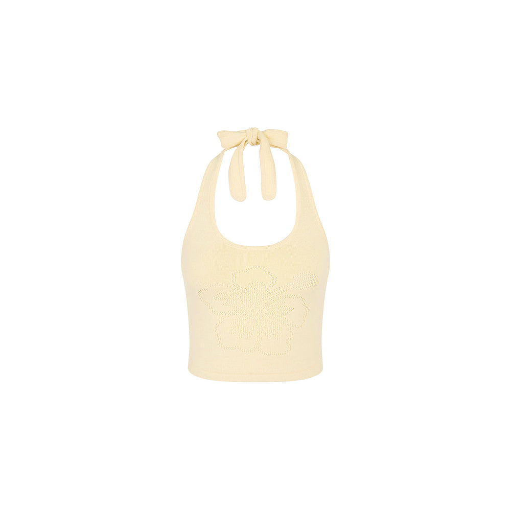 Lola Knit Halter Tank - Toasted Coconut
