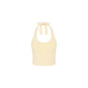 Lola Knit Halter Tank - Toasted Coconut