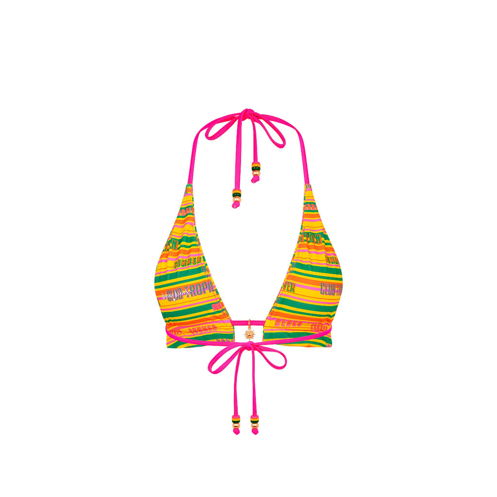 Frill Halter Bralette Bikini Top - Sunshine Lover