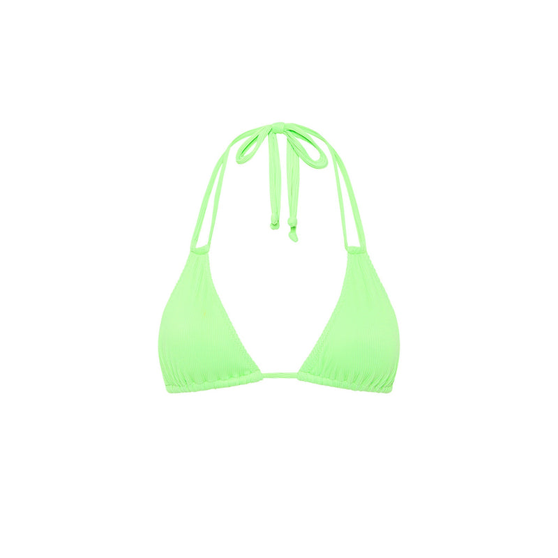 Halter Bralette Bikini Top - Luau Lime Ribbed