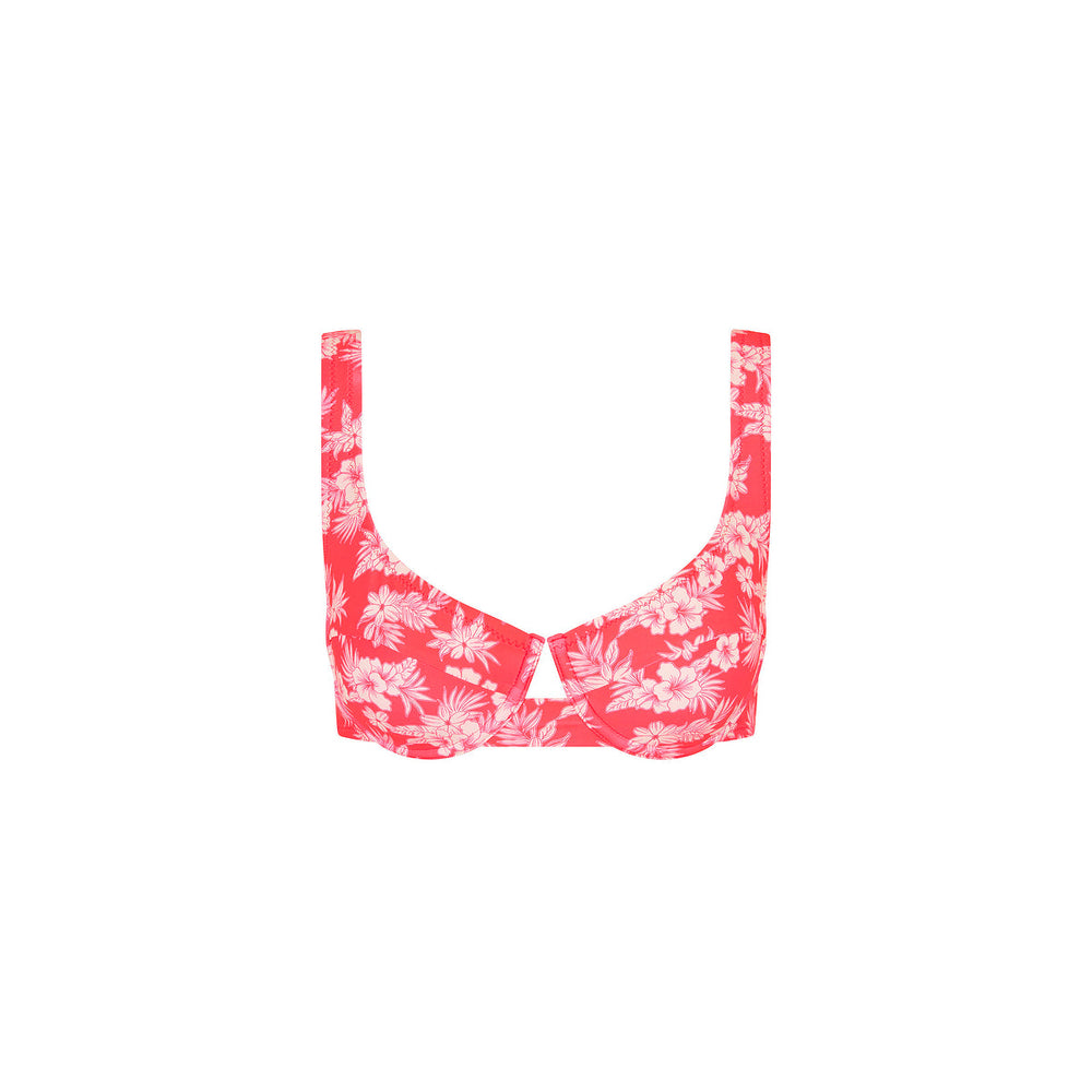 Underwire Tie Back Bikini Top - Island Punch