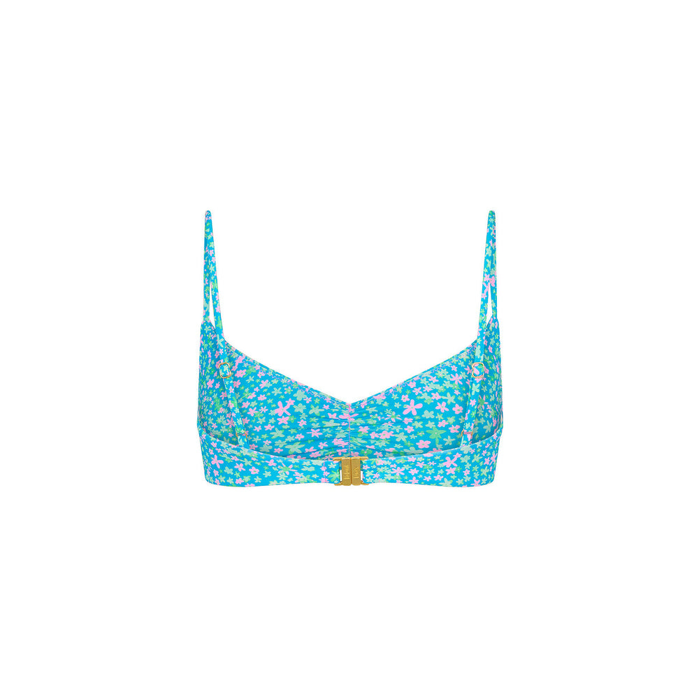 Gathered Mini Crop Bikini Top - Ocean Kisses