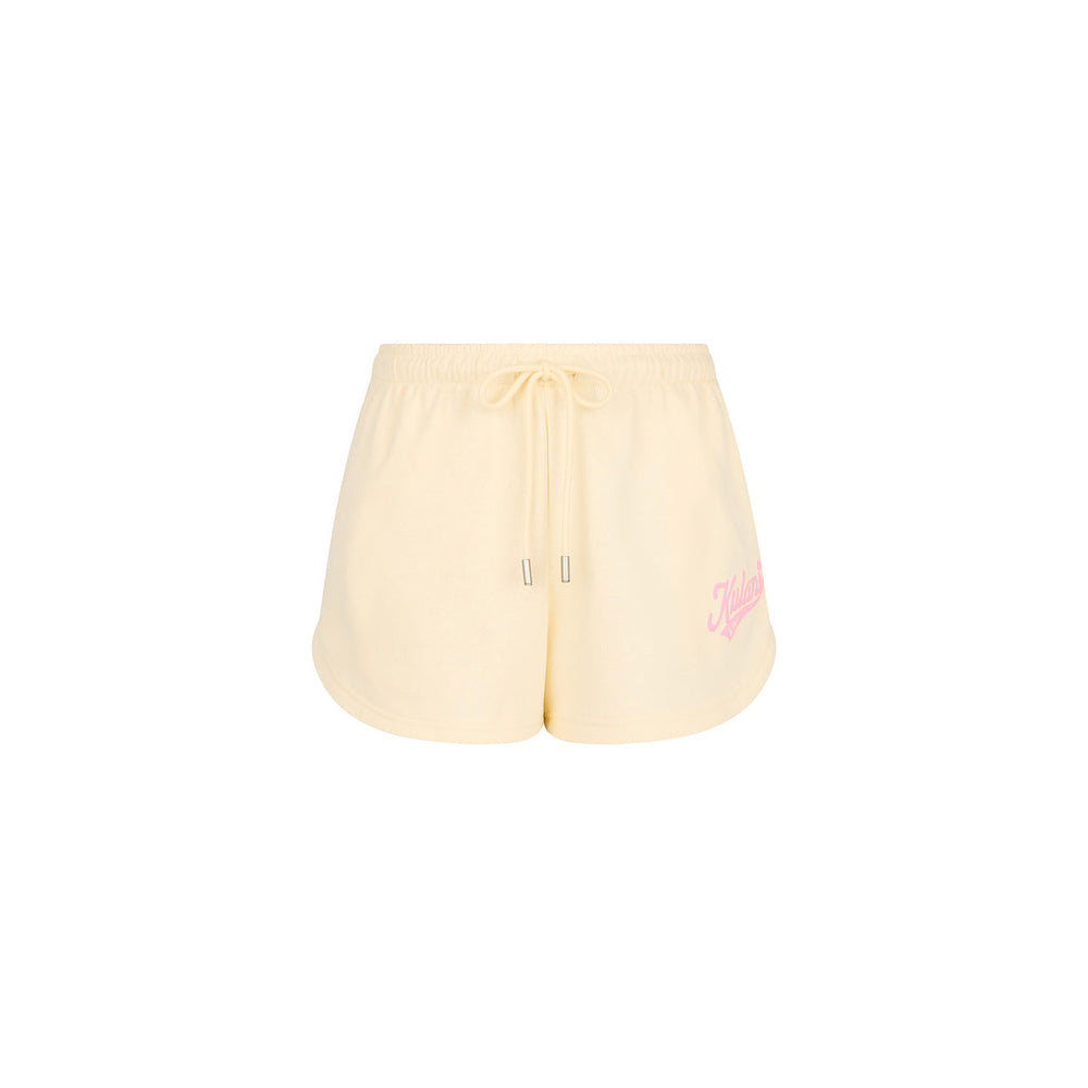 Puff Paint Track Shorts - Buttercream