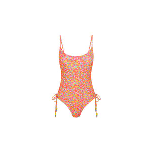 Ruched Tie Side Cheeky One Piece - Bubble Pop