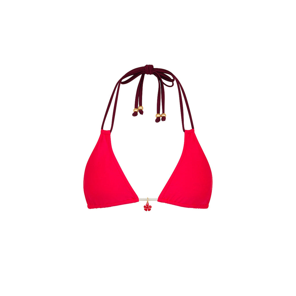 Halter Bralette Bikini Top - Cherry Cola