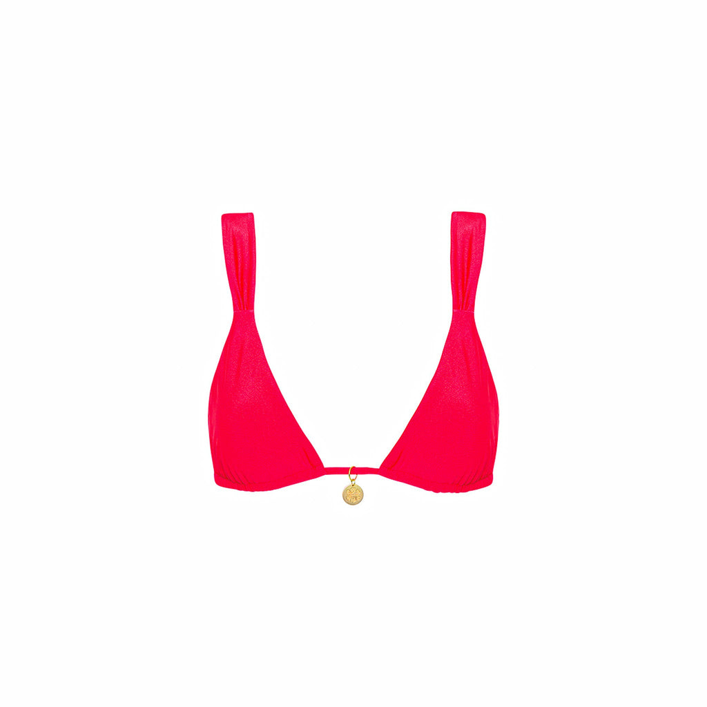 Slide Bralette Bikini Top - Neon Rose