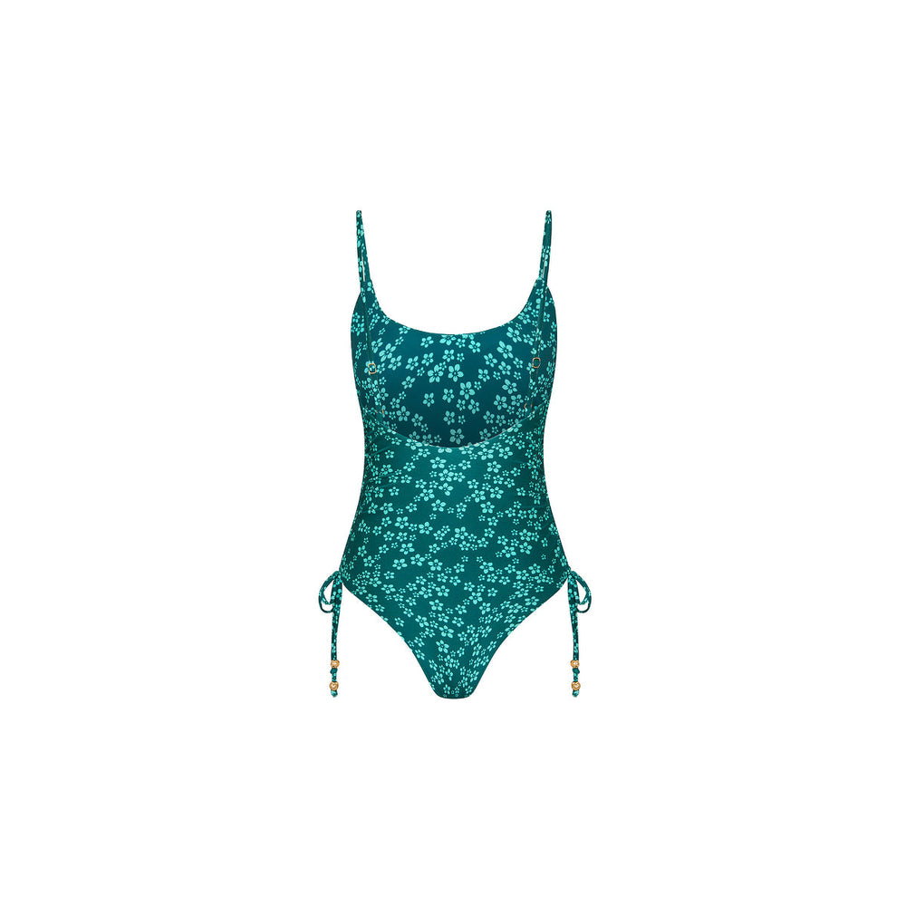 Ruched Tie Side Cheeky One Piece - Moonkiss