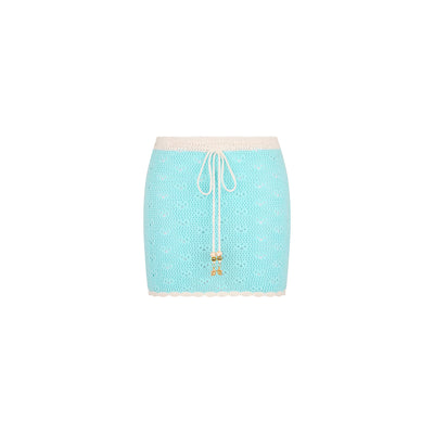 Seaside Knit Mini Skirt - Pretty Blue
