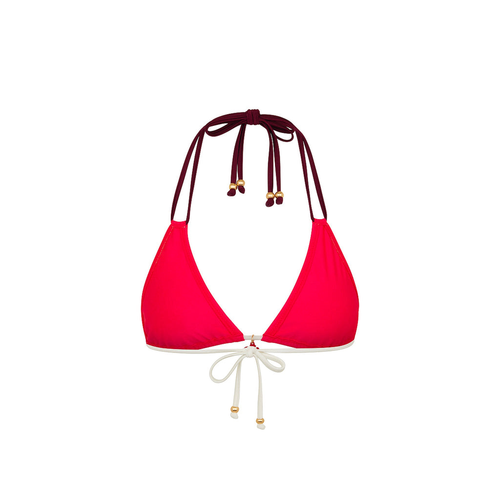 Halter Bralette Bikini Top - Cherry Cola