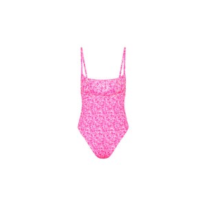 Shirred Low Back One Piece - Berry Burst