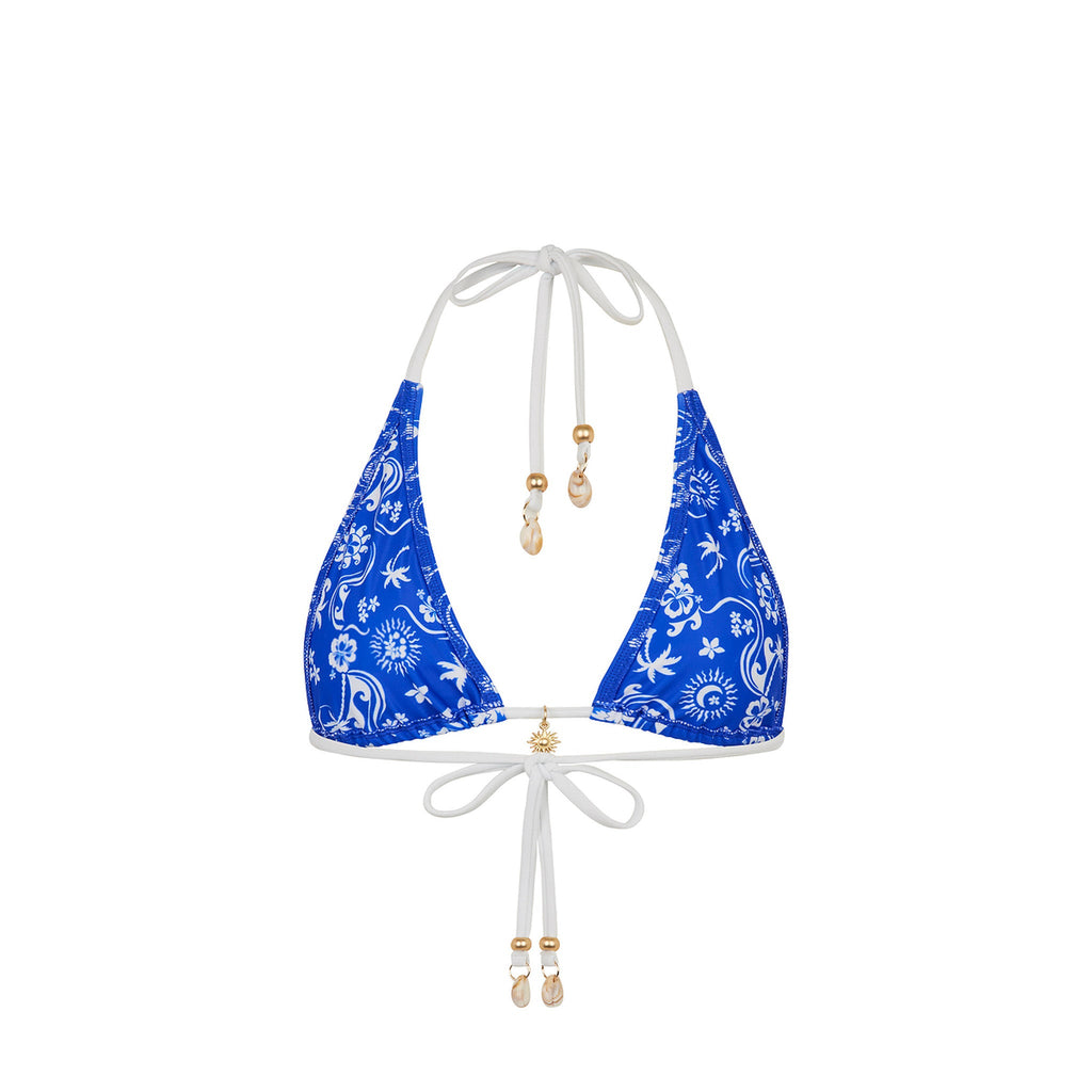 Classic Tie Halter Bikini Top - Surfside