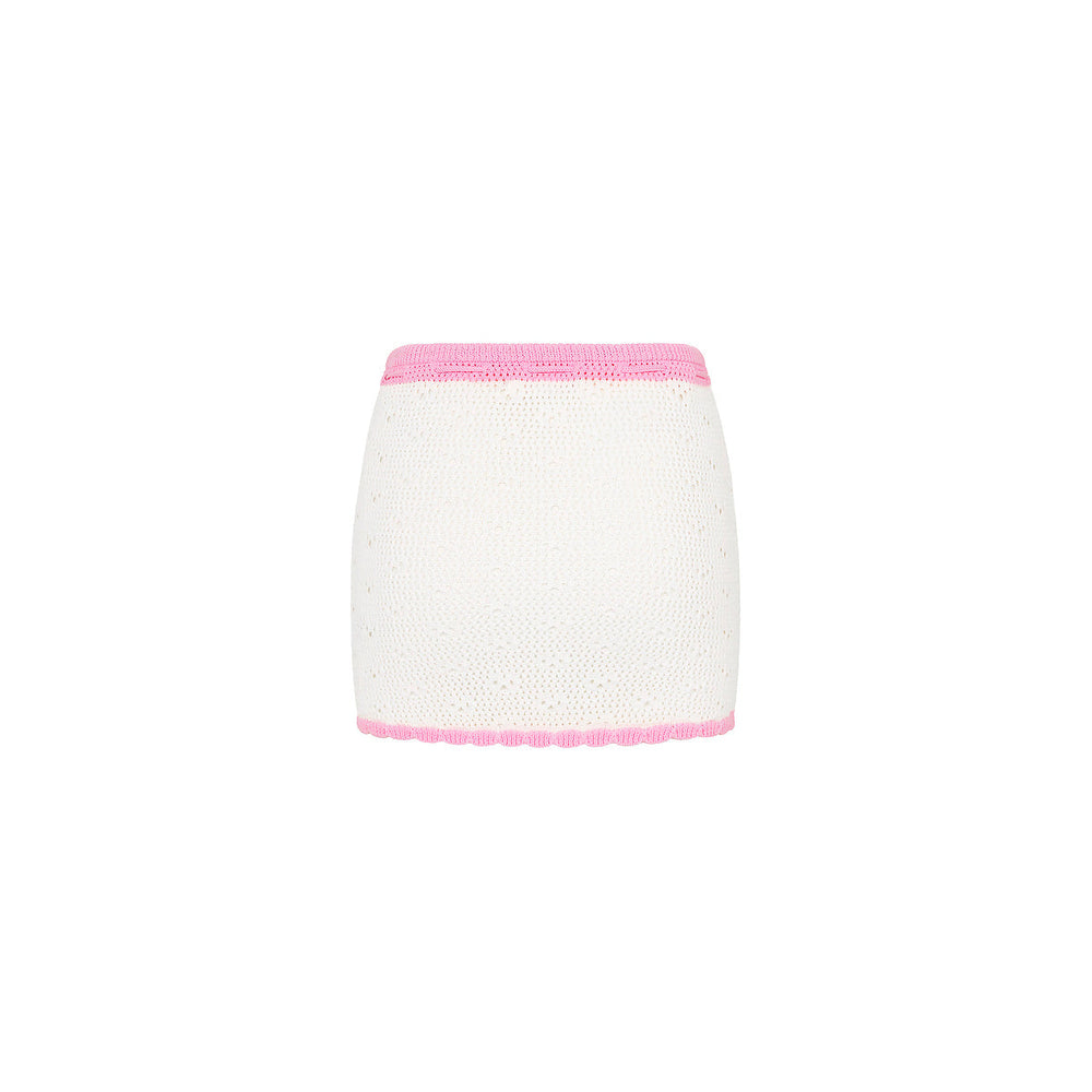 Seaside Knit Mini Skirt - Whipped White
