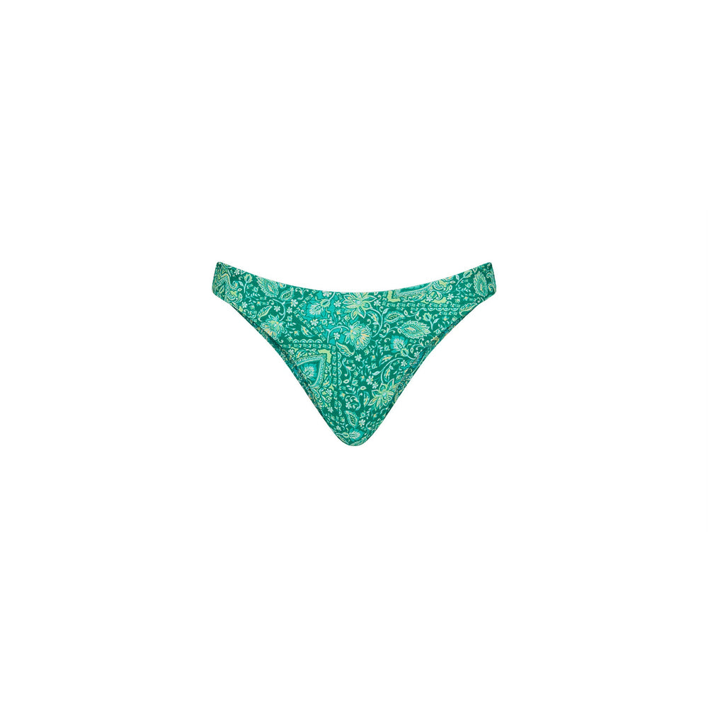 Minimal Full Coverage Bikini Bottom - Emerald Aura