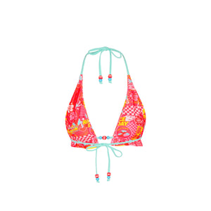 Frill Halter Bralette Bikini Top - Pitstop Paradise
