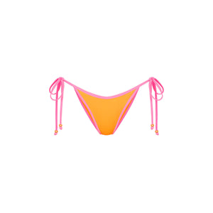 Bind Dipped Cheeky Tie Bikini Bottom - Peach Pop