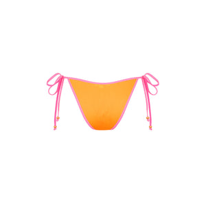 Bind Dipped Cheeky Tie Bikini Bottom - Peach Pop