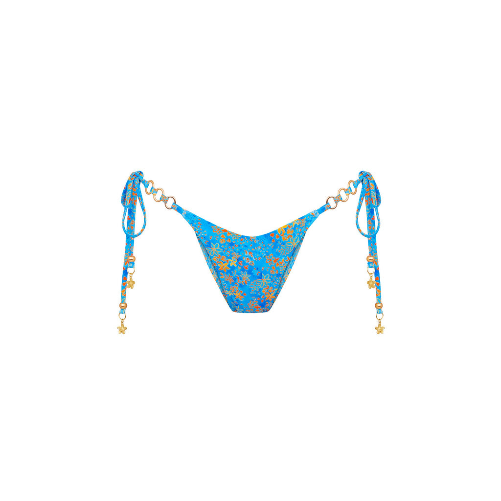 Trio Ring Cheeky Tie Bikini Bottom - Cream Soda