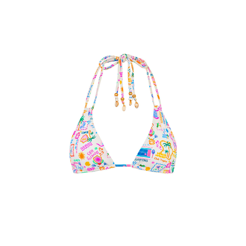 Halter Bralette Bikini Top - Coconut Club