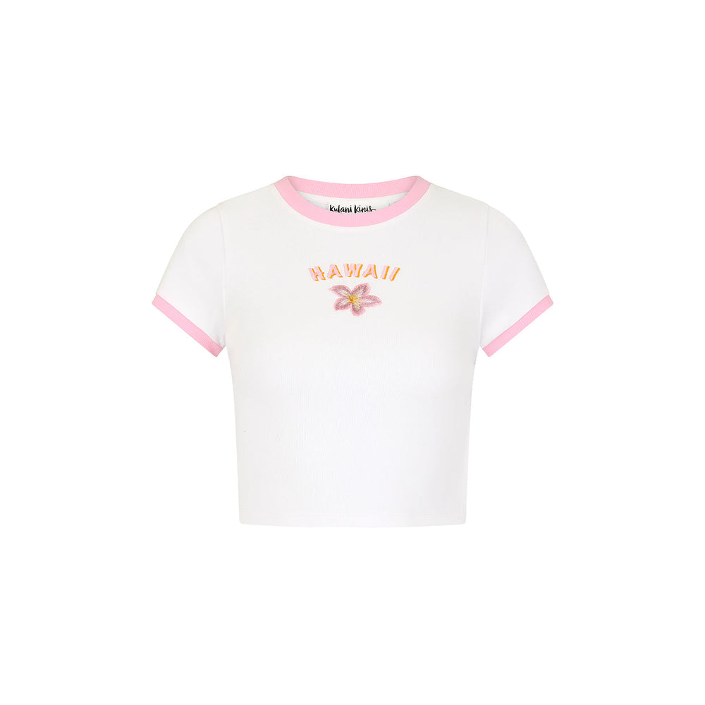 Embroidered Cropped Baby Tee - Syrupy Signs
