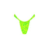 Ruched Thong Bikini Bottom - Aloha Lime