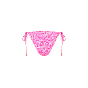 Dipped Cheeky Tie Bikini Bottom - Berry Burst