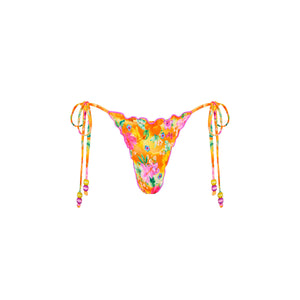 Lettuce Edge Thong Tie Bikini Bottom - Peachy Pocket