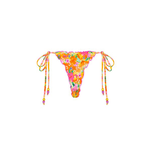 Lettuce Edge Thong Tie Bikini Bottom - Peachy Pocket