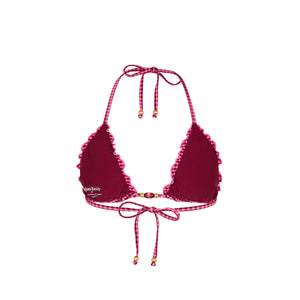 Lettuce Edge Bralette Bikini Top - Cherry Kiss