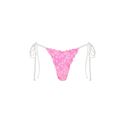 Lettuce Edge Thong Tie Bikini Bottom - Sugar Sprinkle