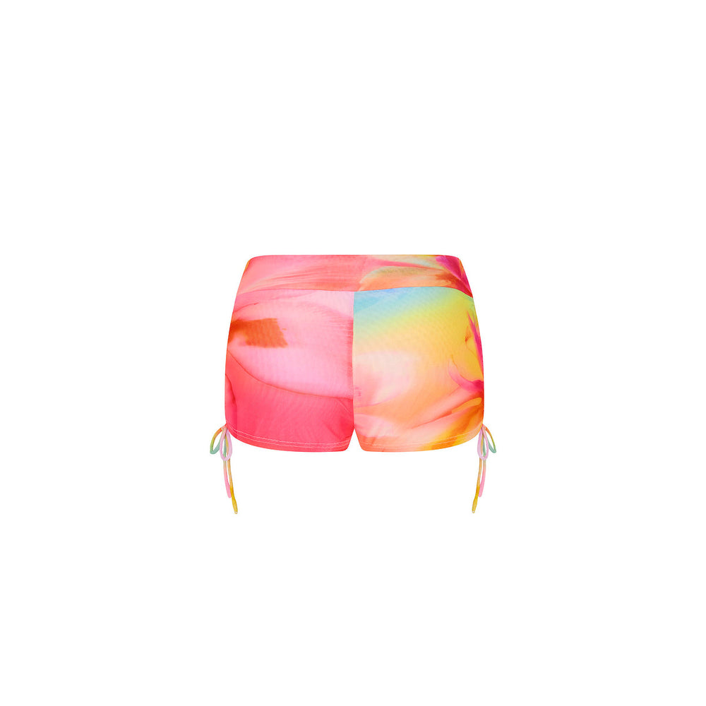 Ruched Micro Short - Frangipani Swirl