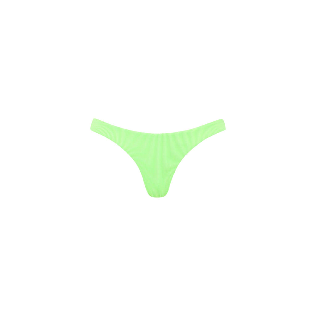 Minimal Cheeky Bikini Bottom -  Luau Lime Ribbed