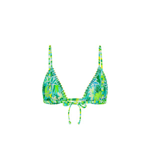Beaded Lace Stitch Bralette Bikini Top - Neon Splice