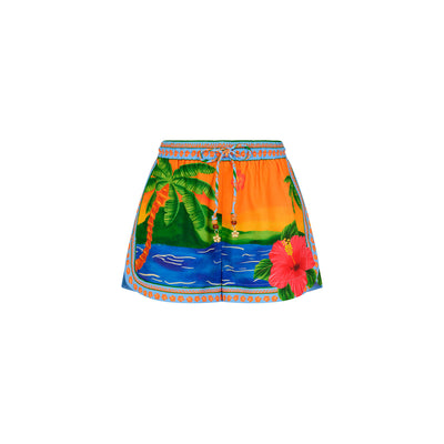 Lightweight Summer Shorts - Coral Cabana