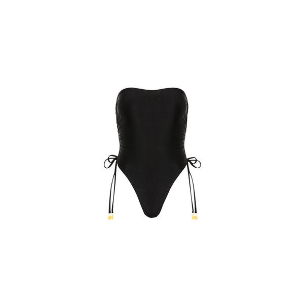 Ruched Bandeau One Piece - Moonlight Black