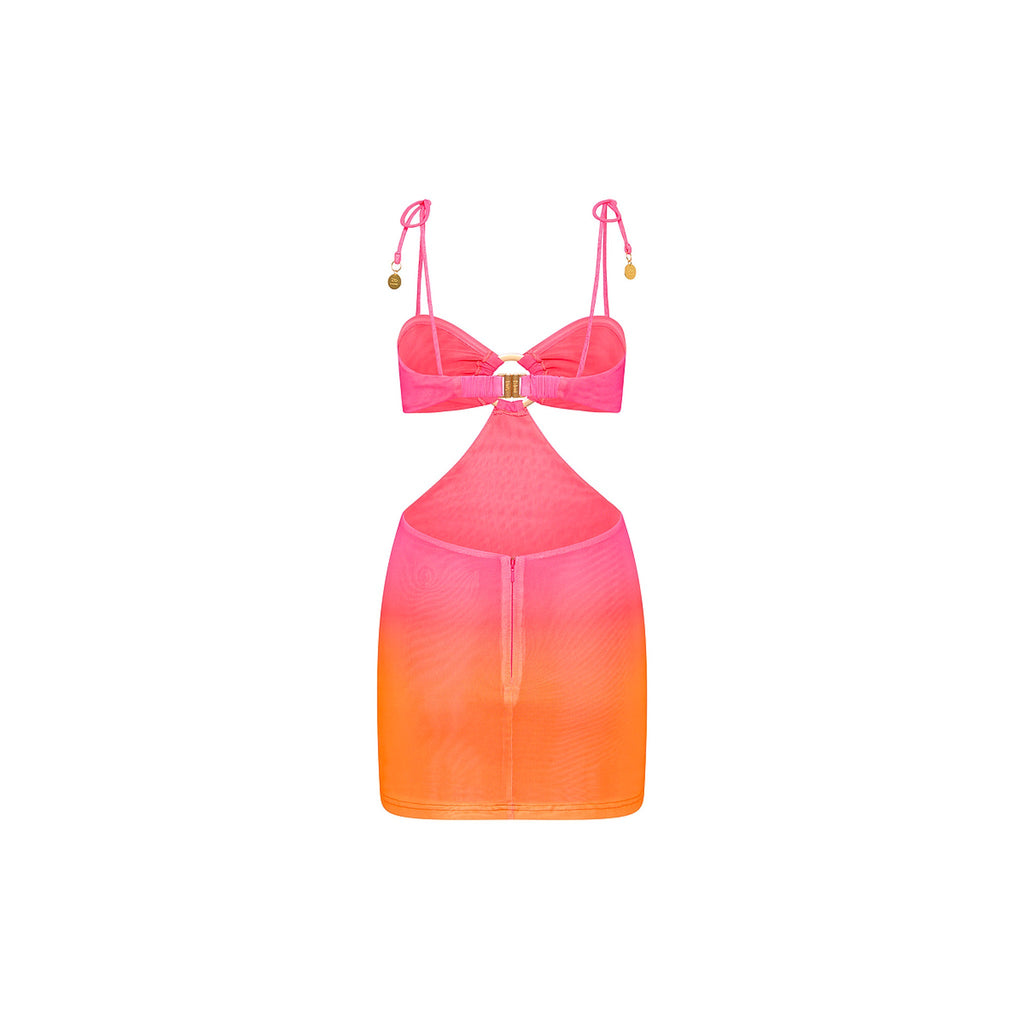 Ring Cut Out Mini Dress - Tropical Heatwave