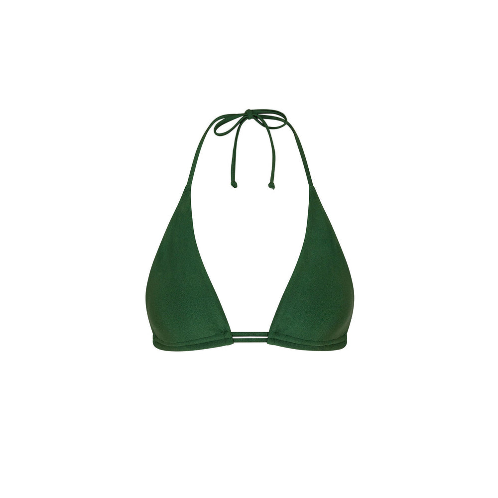 Twin Ruched Halter Bikini Top - Jaded Juniper