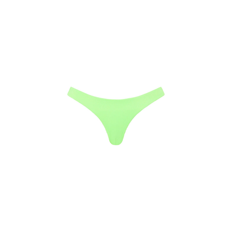 Minimal Full Coverage Bikini Bottom -  Luau Lime Ribbed