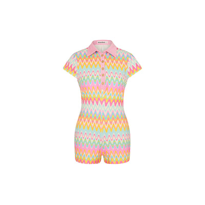 Terry Towelling Playsuit - Sunset Wave