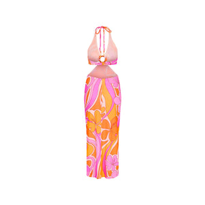 Mesh Ring Maxi Dress - Sunrise Swirl