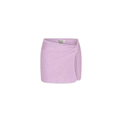 Mini Twist Knit Sarong Skirt - Lilac Glimmer